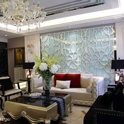 星海国宝现代风格客厅沙发背景墙效果图