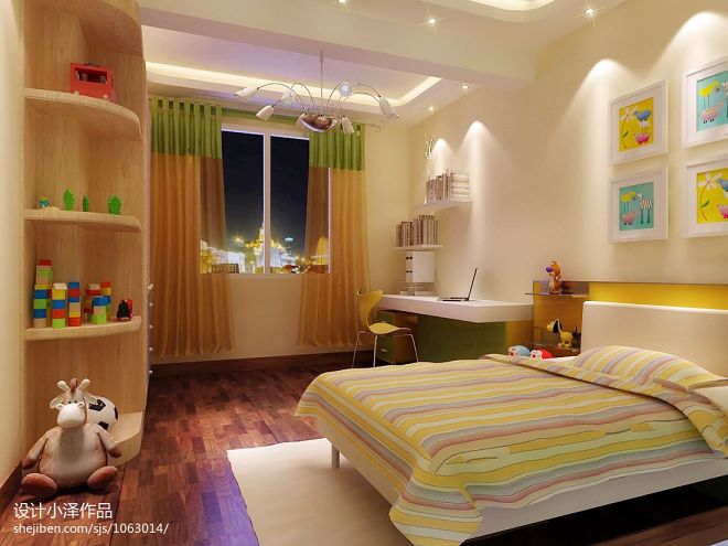 现代简约儿童房间布置装修设计效果图