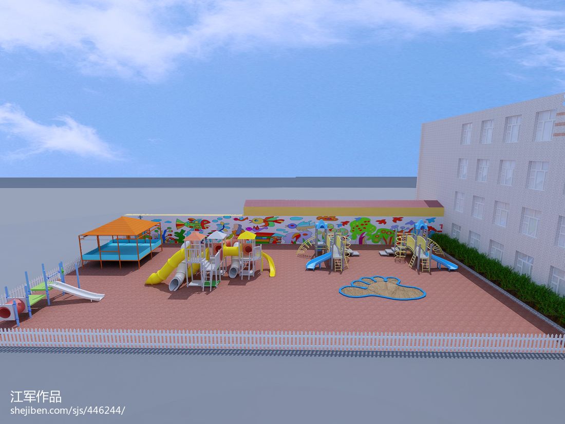 幼儿园户外活动区儿童乐园滑梯环境布置