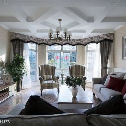 美之国现代美式客厅沙发装修效果图