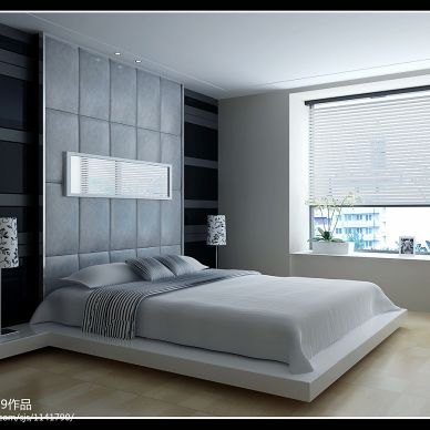 现代_卧室床头背景墙装修设计效果图