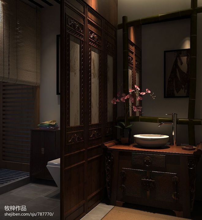 中式家居卫浴装修图片