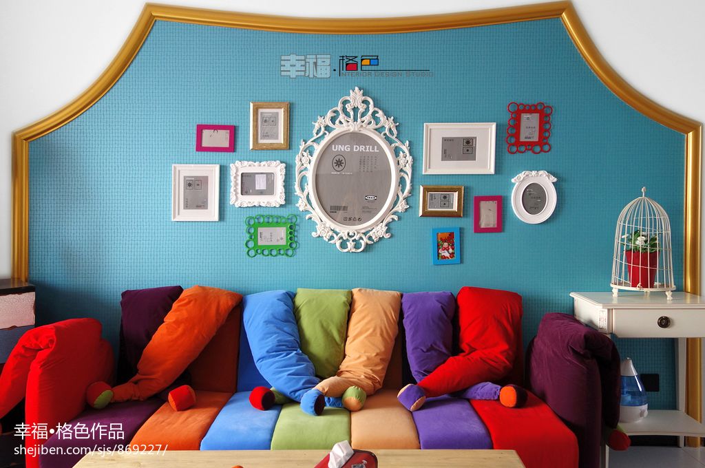地中海风格客厅沙发背景墙效果图