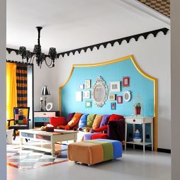 地中海风格家装客厅背景墙装修效果图大全