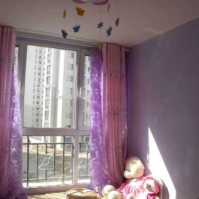 地中海风格家居儿童房紫色系列窗帘装修设计效果图