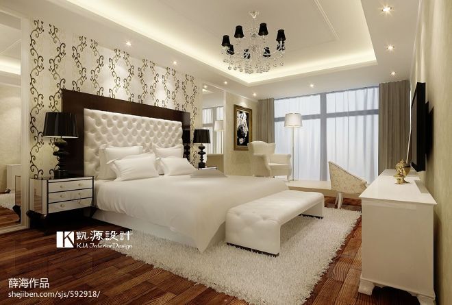 新中式北京石景山王哥卧室背景墙装修效