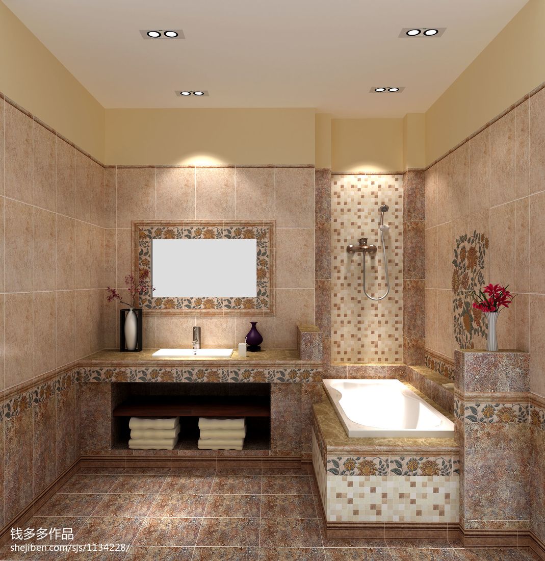 小卫生间这样设计才不会浪费空间 - 果敢浴缸设计效果图 - 每平每屋·设计家