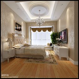 新古典欧式卧室圆形豪华吊顶装修设计效果图