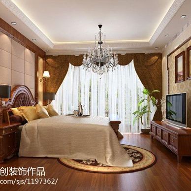 外企高管北京遇上西雅图美式风_卧室窗帘装修设计效果图