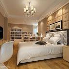 张家港现代卧室软包床头背景墙装修设计效果图