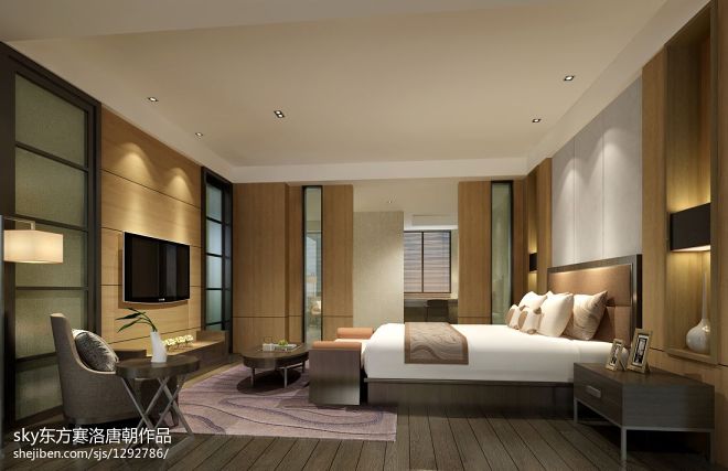 湖南岳阳中式卧室整体装修设计效果图