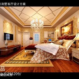 东南亚风情金色卧室整体装修效果图