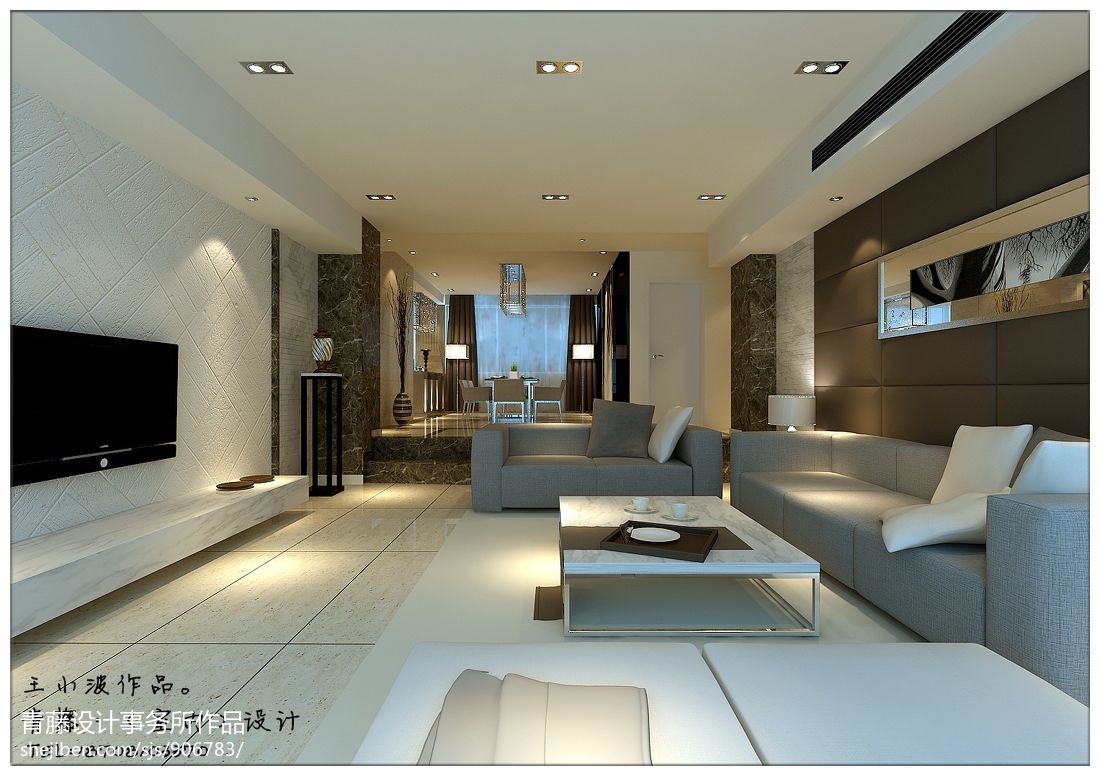 保利·香槟国际-120平米三居欧式风格-谷居家居装修设计效果图