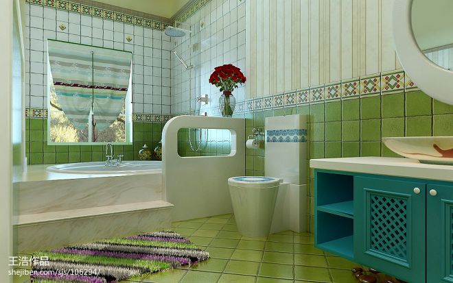 家的色彩卫浴瓷砖装修设计效果图