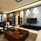 新中式风格古典客厅墙贴瓷砖装修效果图