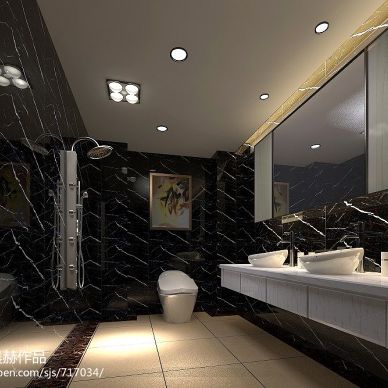 【简】现代卫浴整体装修设计效果图