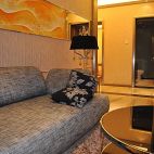 大连金广东海岸精装设计现代客厅沙发背景墙装修效果图