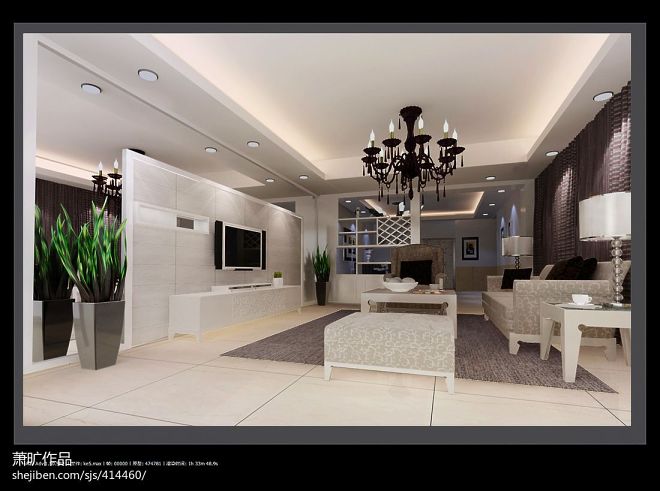 现代家装客厅电视背景墙装修设计效果图