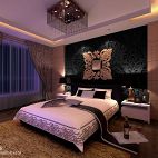 别墅设计现代都市丽人卧室窗帘吊灯地板装修效果图