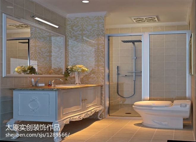 简易欧式卫浴卫生间隔断设计