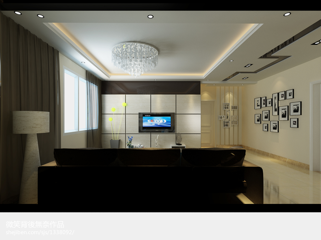 华城国际 现代客厅装修效果图 – 设计本装修效果图