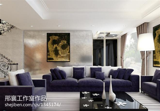 温馨现代风客厅沙发背景墙装修效果图片