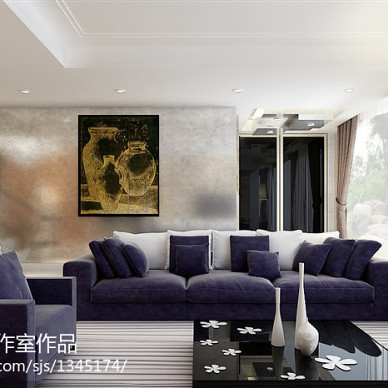 温馨现代风客厅沙发背景墙装修效果图片