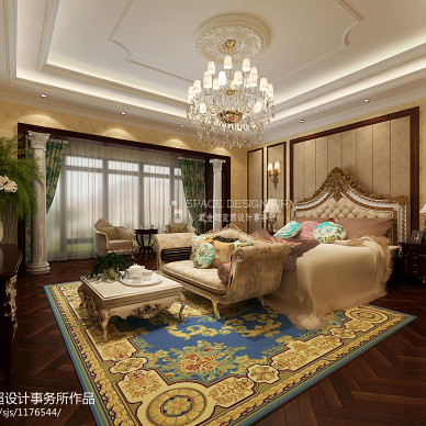 古典风格家的魅力欧式卧室吊顶吊灯装修设计效果图