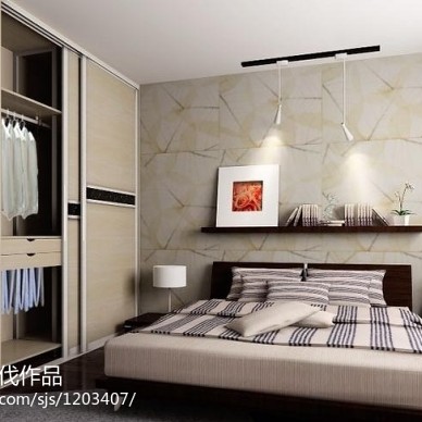 案例现代卧室时尚床头背景墙装修设计效果图