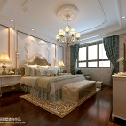 燕西华府法式新古典卧室床头背景墙装修设计效果图