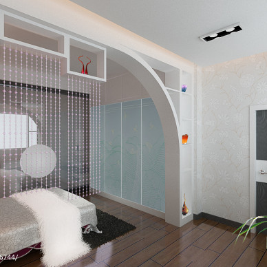 现代卧室隔断装修设计效果图