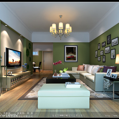 金水湾现代客厅 照片电视墙装修效果图