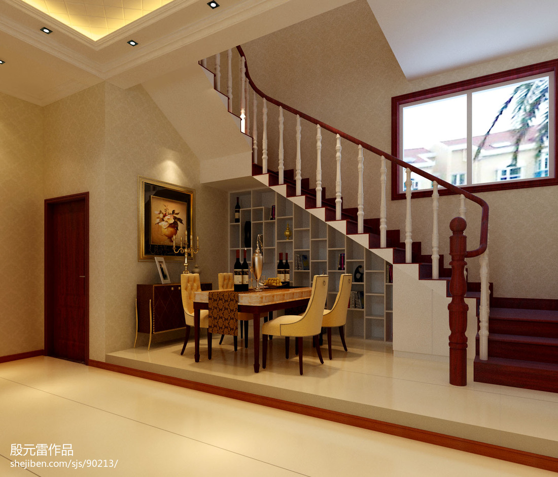 欧式风格顶级别墅楼梯设计效果图 – 设计本装修效果图