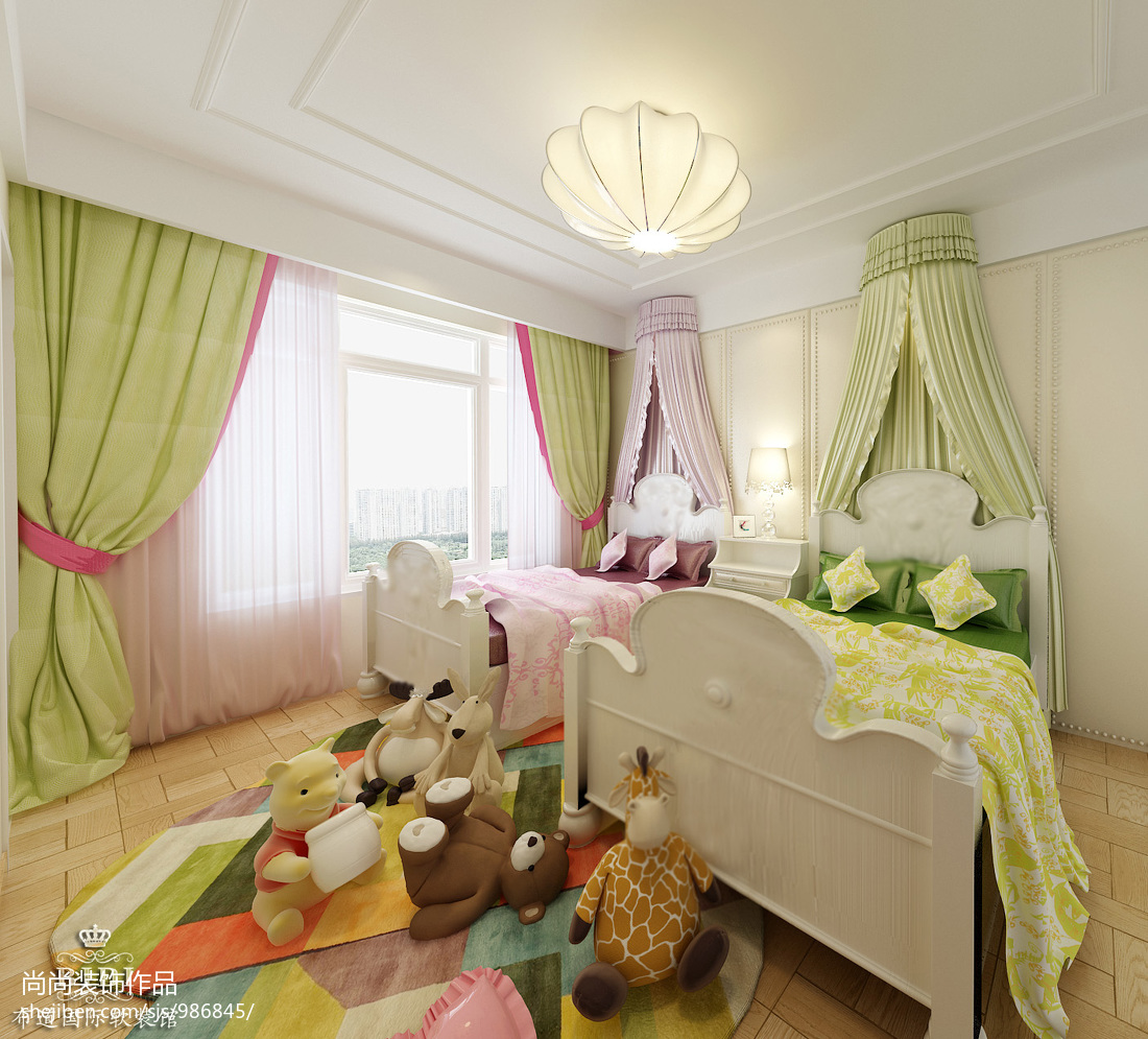 唐城_新中式儿童房装修设计效果图