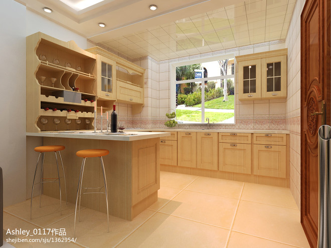 现代混搭厨房橱柜装修设计效果图