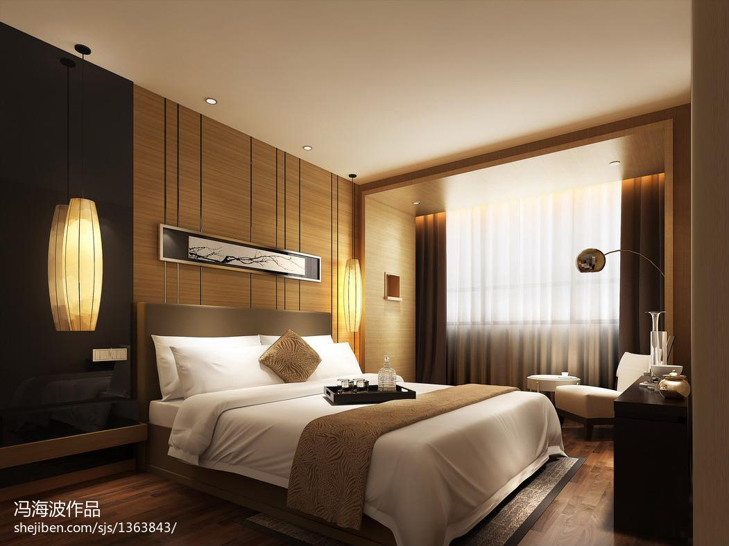 现代酒店标间 - 效果图交流区-建E室内设计网