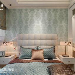 新古典豪宅卧室床头装修设计效果图