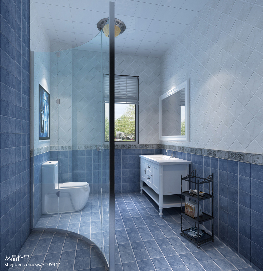 H03-0410欧式地中海北欧卫生间淋浴间3d模型下载-【集简空间】「每日更新」