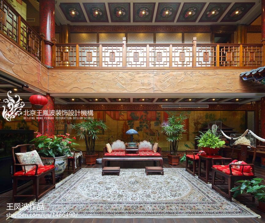 中式别墅客厅设计效果图