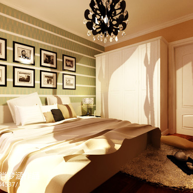 现代三居室简约卧室装修效果图
