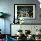 130平米典雅新古典客厅照片墙家居装修效果图