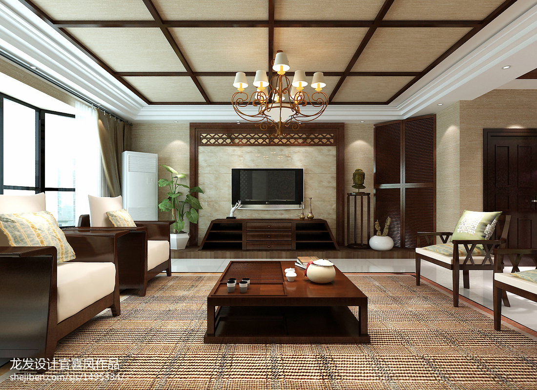 东南亚风格客厅布置装修效果图