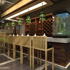混搭风工装设计日式餐厅吧台装修效果图大全
