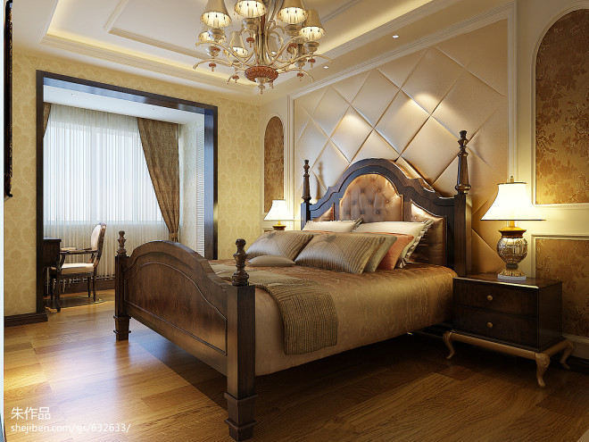 欧式家装室内设计卧室实木地板装修设计