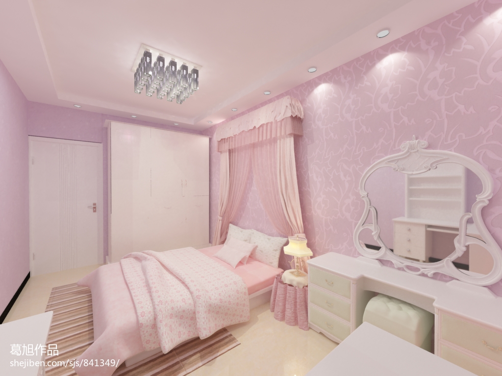 法式儿童房床效果图-上海装潢网