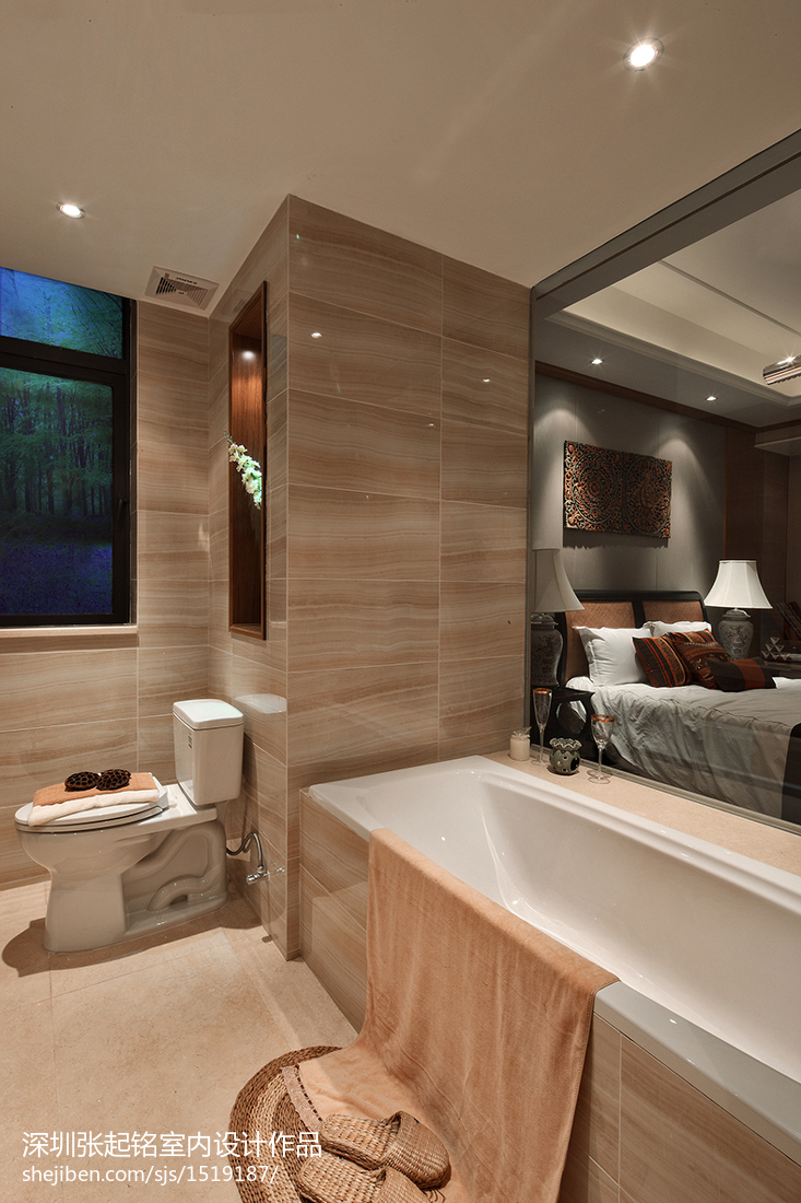 东南亚风格卫生间浴缸全身镜室内装修效果图大全