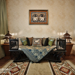 东南亚风格客厅地毯室内装修效果图大全
