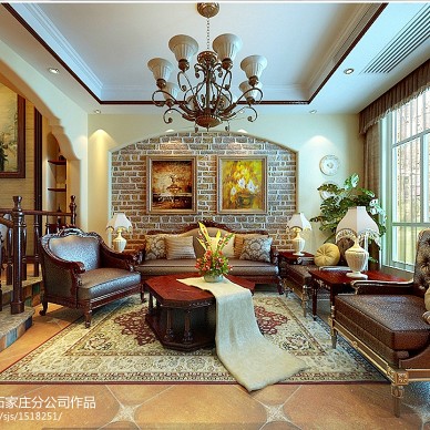 美式客厅装饰挂画沙发背景墙装修效果图大全
