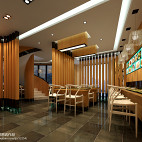 现代风格餐厅格栅隔断设计