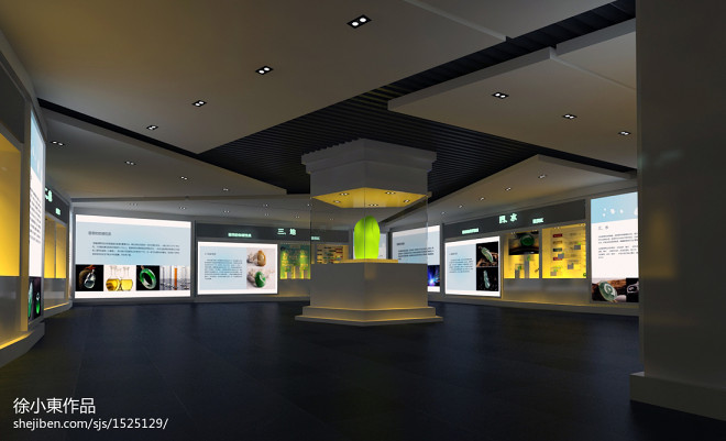 现代风格博物馆展柜设计效果图